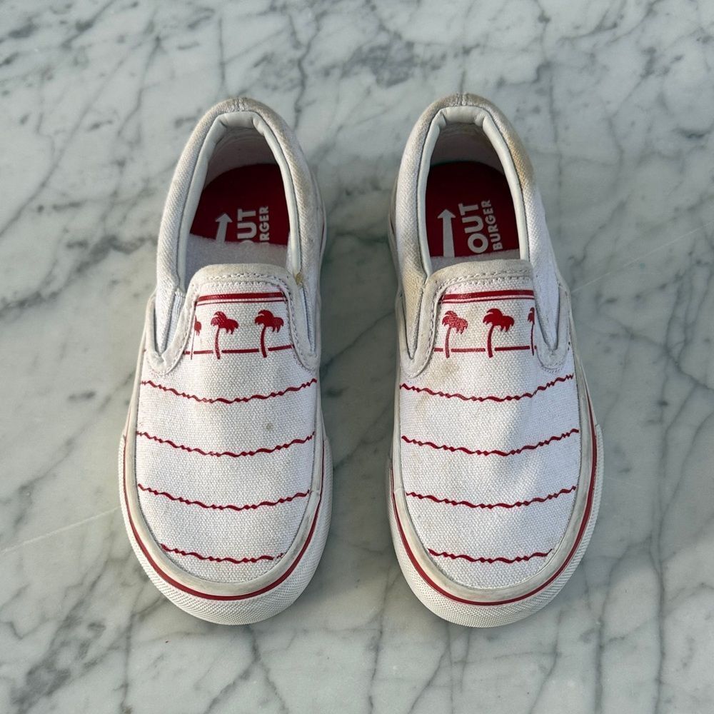 Kids In N Out Slip-On Shoes Sz 12 Red Palm Tree Design